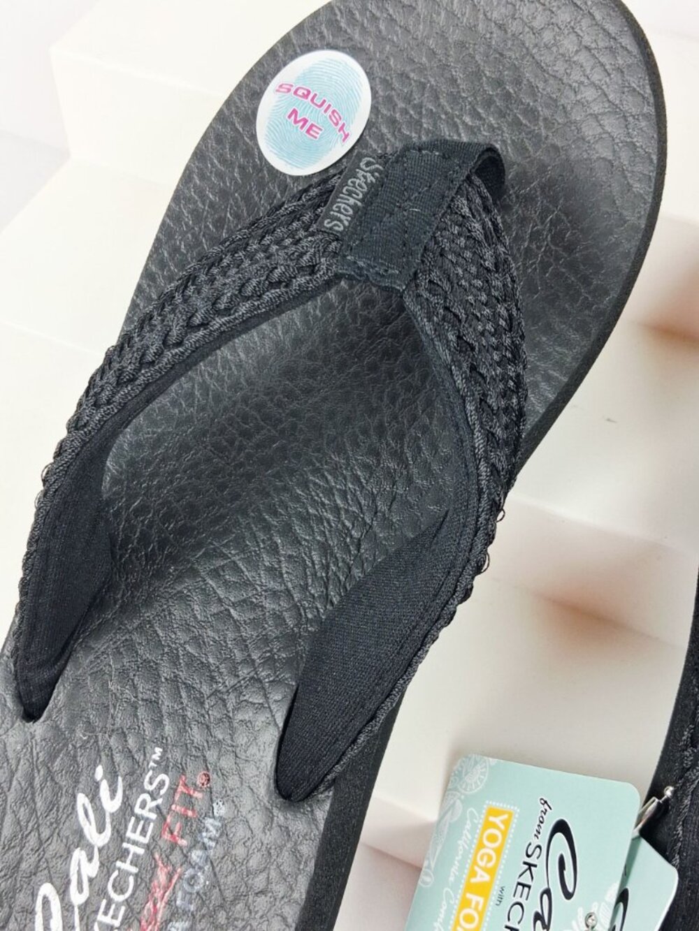 Skechers Cali Asana Hidden Valley Black Women's Thong Sandals - Size 10 NWOB - Picture 3 of 12